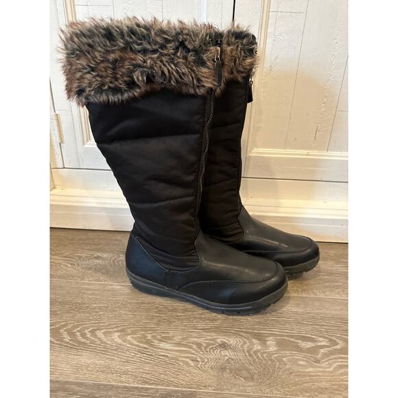 Lands End Women’s Black Winter Boots Powder Run Knee High Insulated - Size 11B‎ - Picture 2 of 4